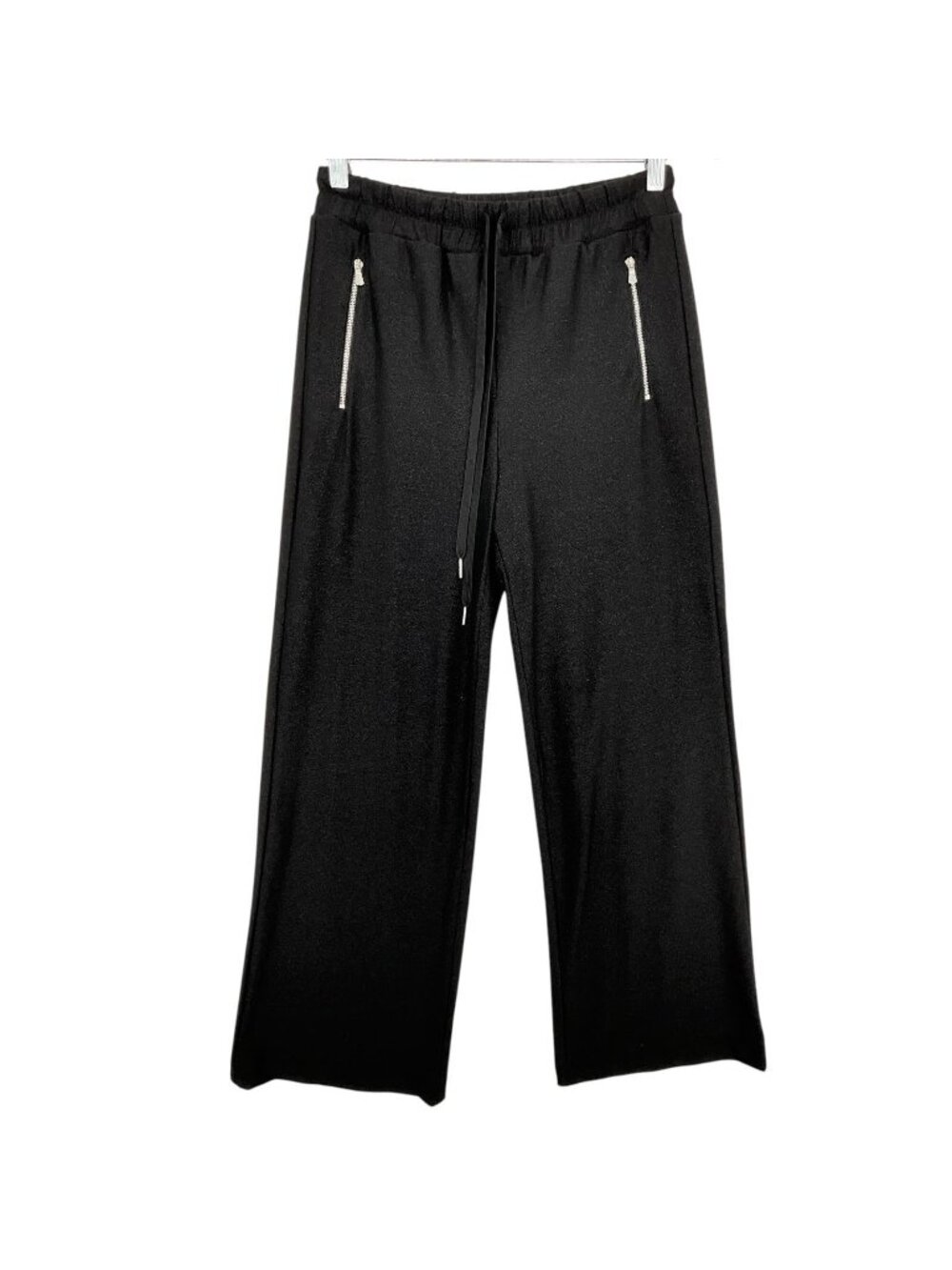 Anatomie Wide Leg Knit Pants Womens Small Black Glitter Travel Italy Made